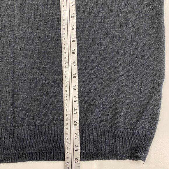 Sag Harbor Womens Black Short Sleeve Ribbed Knit Crewneck Sweater Size XL - Picture 7 of 9